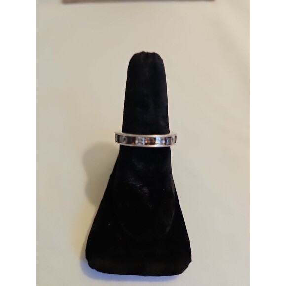 Jewelry - .925 Sterling Silver Chocolate & White CZ Eternity Band Ring Size 6